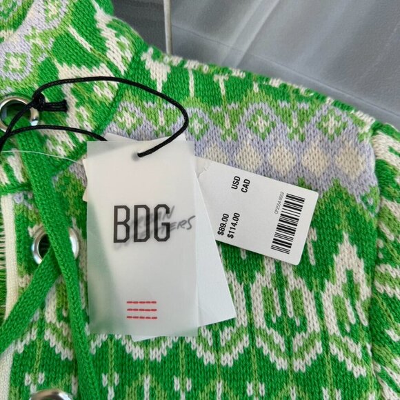 NWT Urban Outfitters Green And White Sweater $89 - Picture 4 of 6